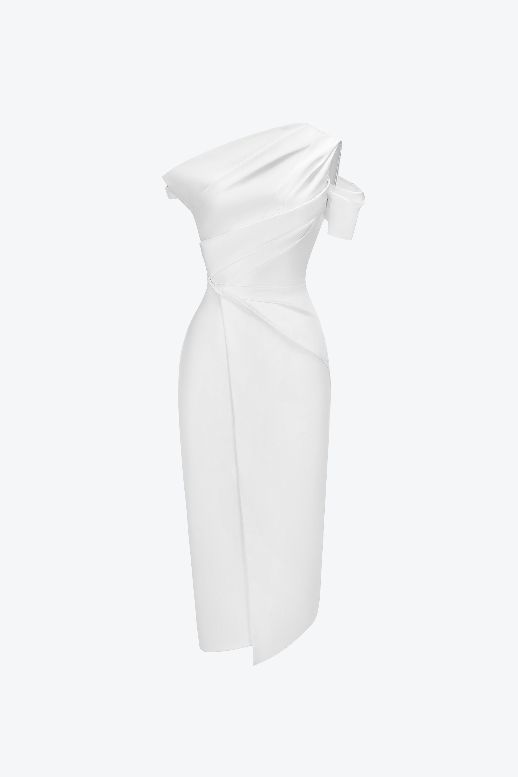 Pleated shoulder hotsell pencil dress