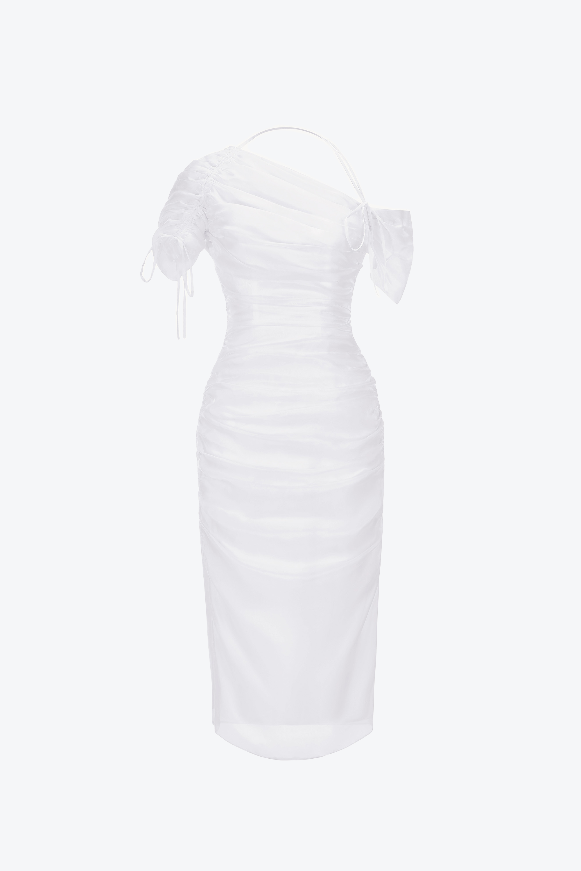 Waves Off Shoulder Ruched Dress