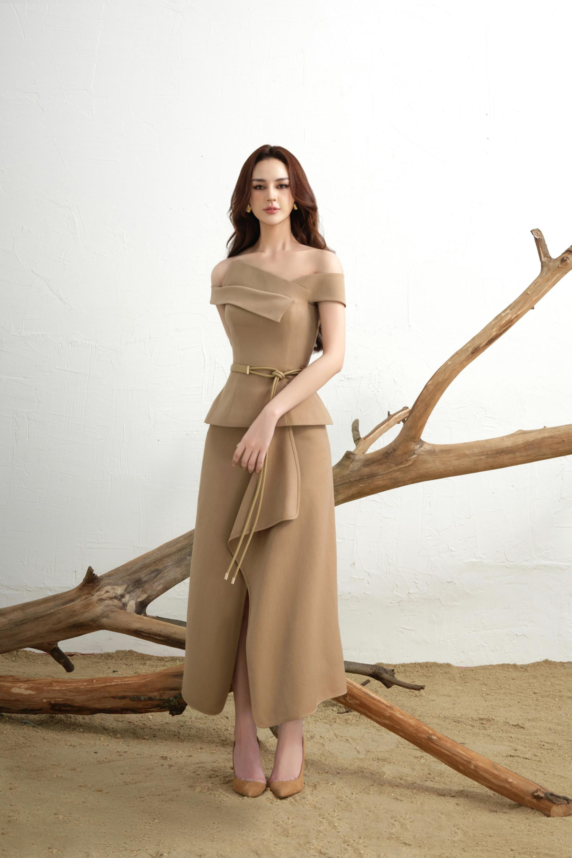 Maris Stylized Long Slit A-Skirt