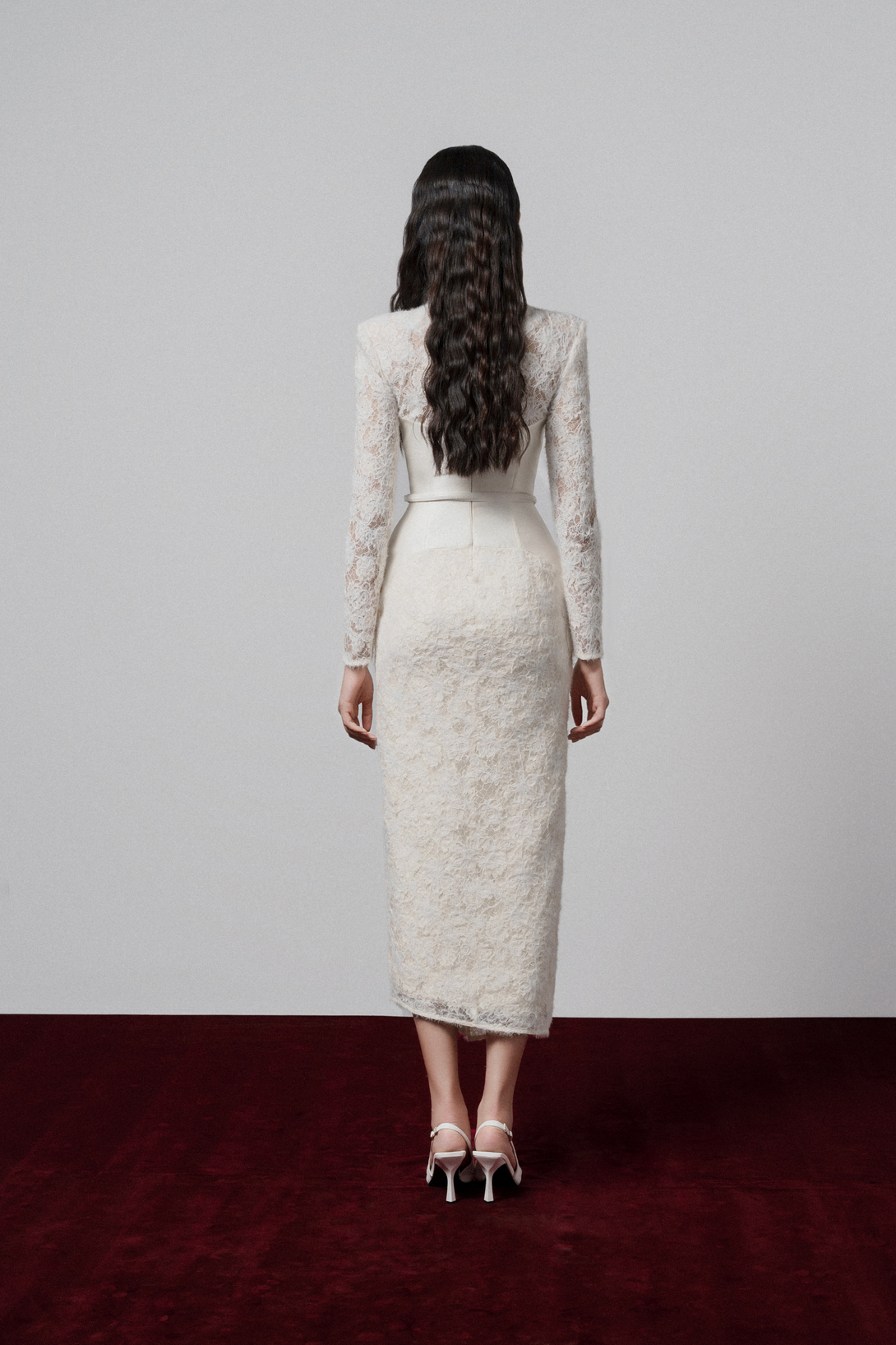 Gaia Pencil Dress with Corset L / Cream