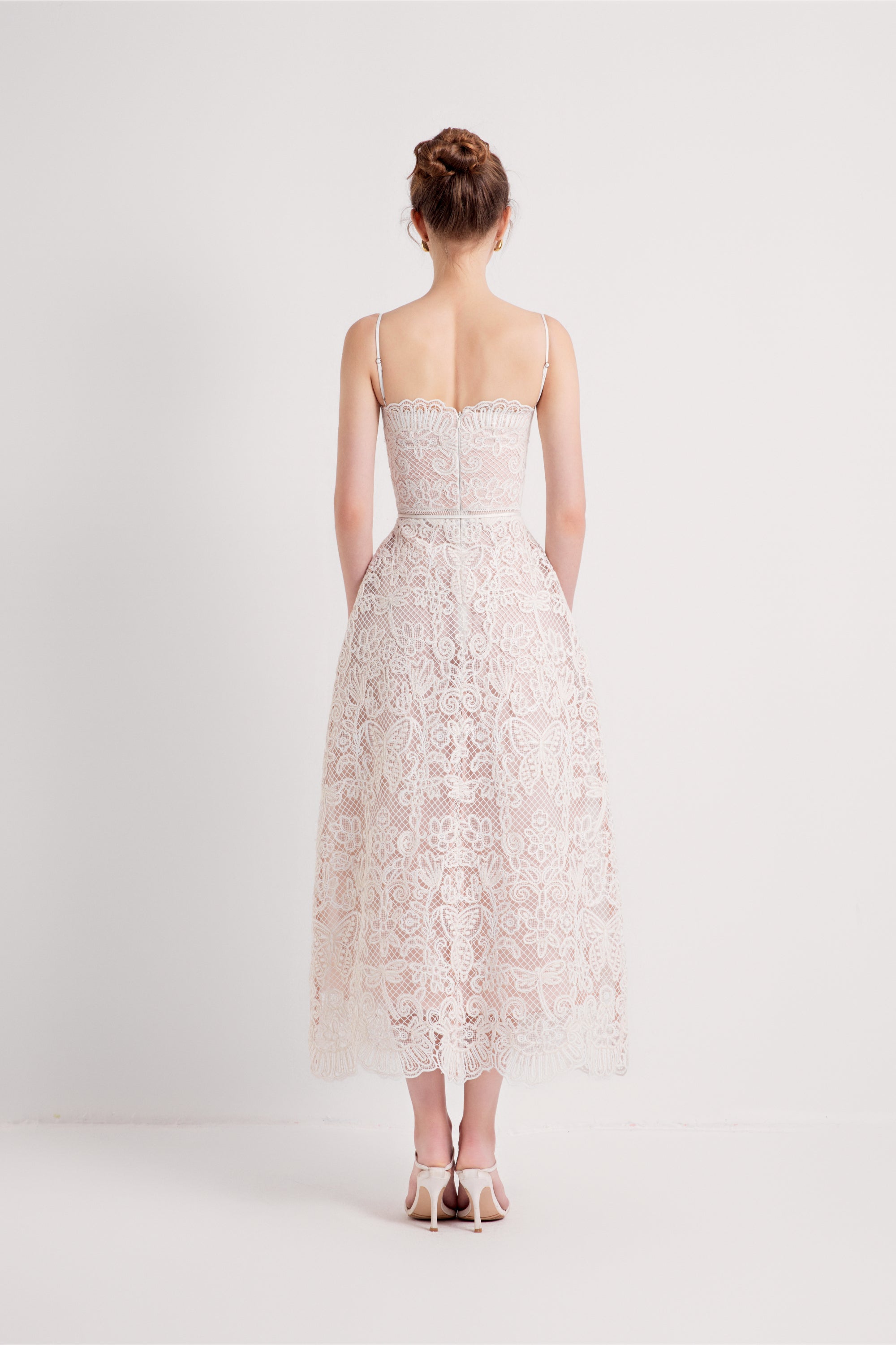 Gladys Butterfly Lace Midi Dress