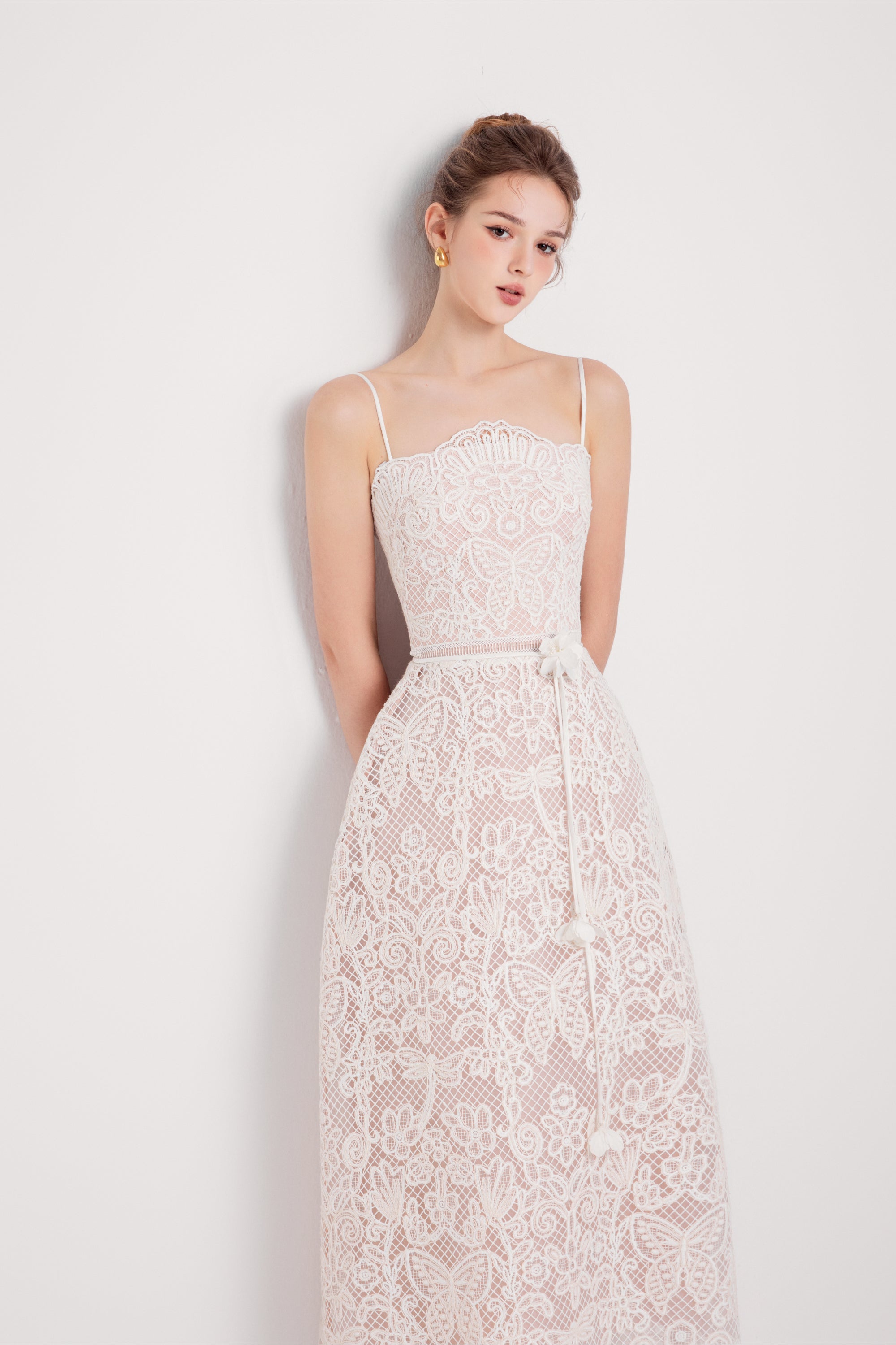 Gladys Butterfly Lace Midi Dress