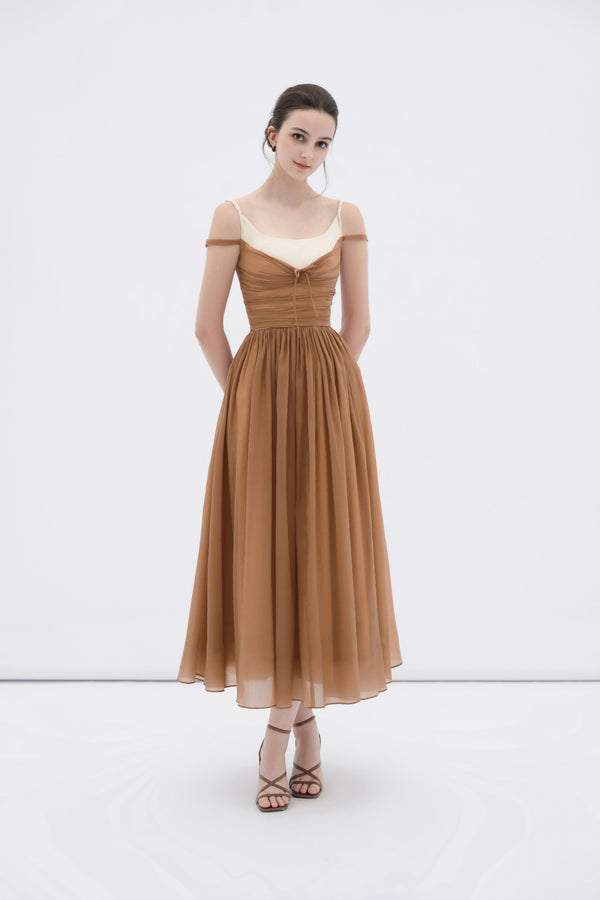 Cornish Ruched Midi Dress