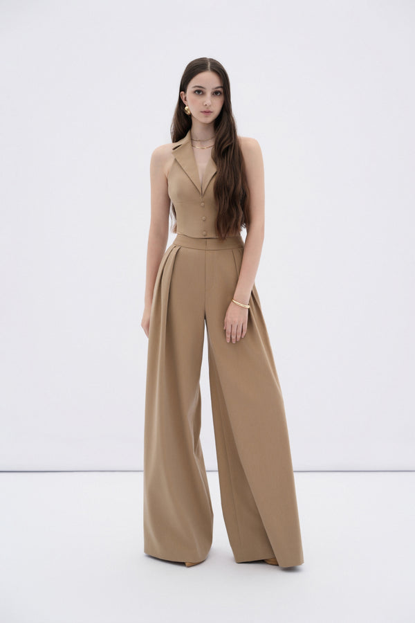 Stella Pleated Wide-Leg Trousers