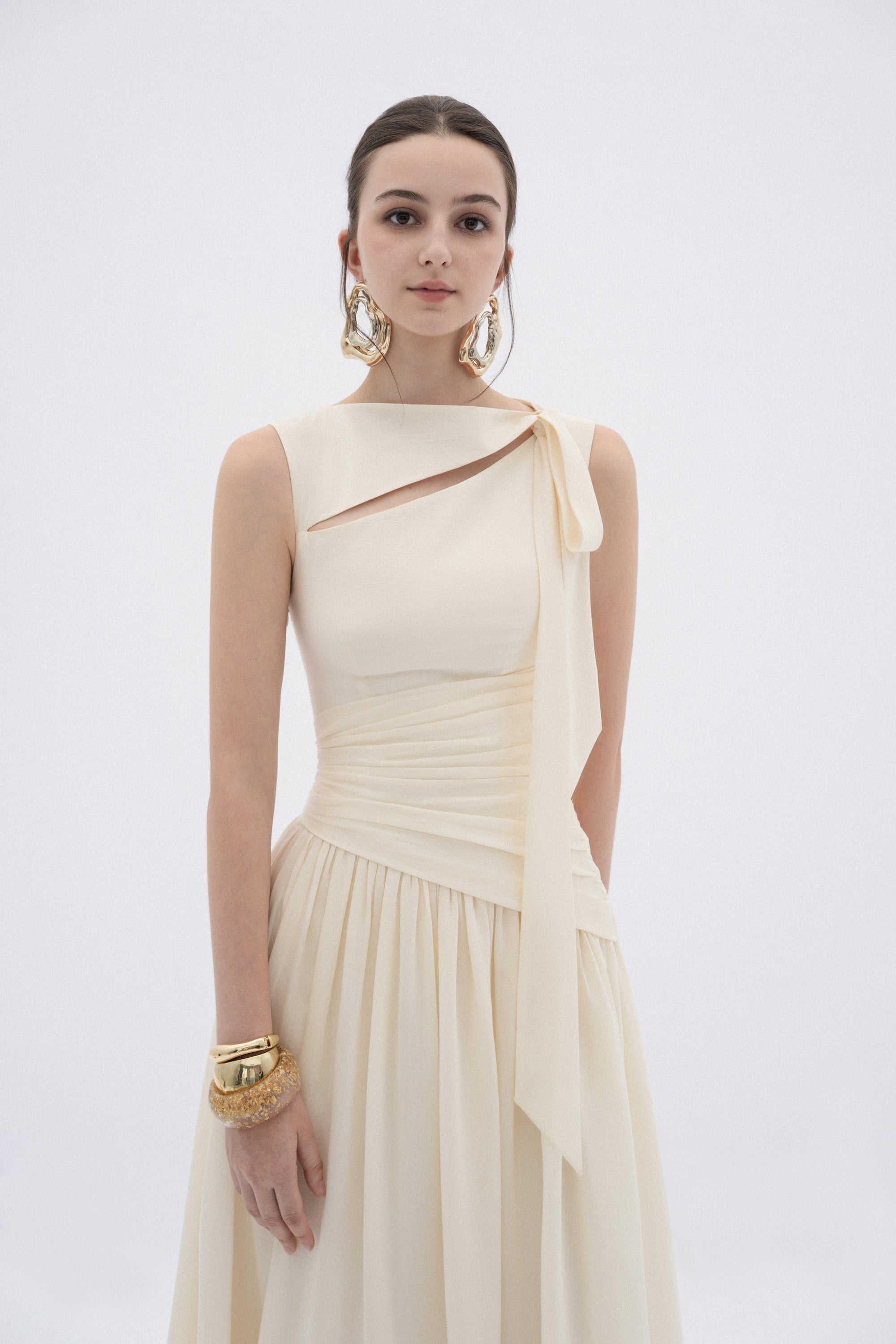 Ciel Asymmetric Cut-Out Midi Dress