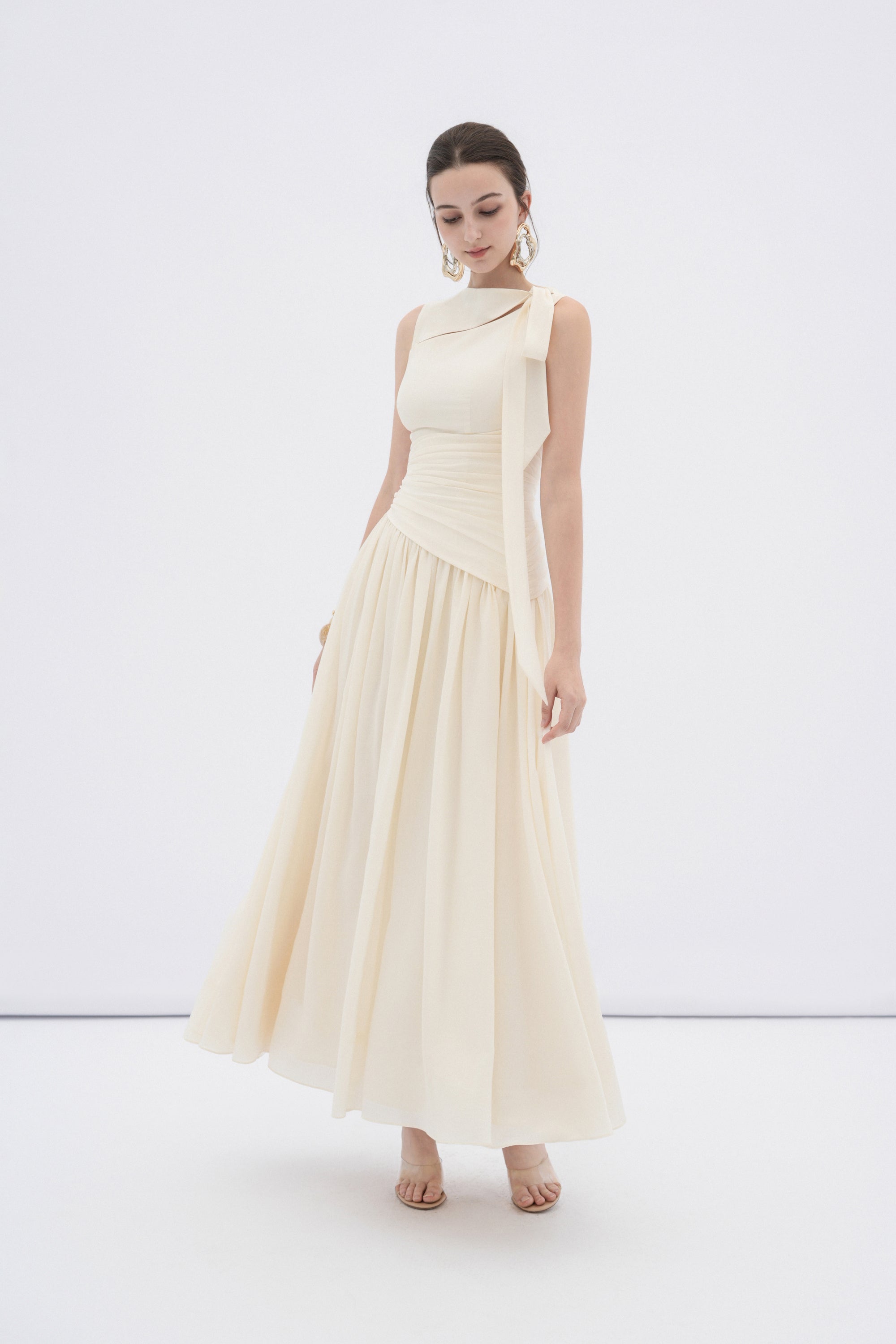 Ciel Asymmetric Cut-Out Midi Dress