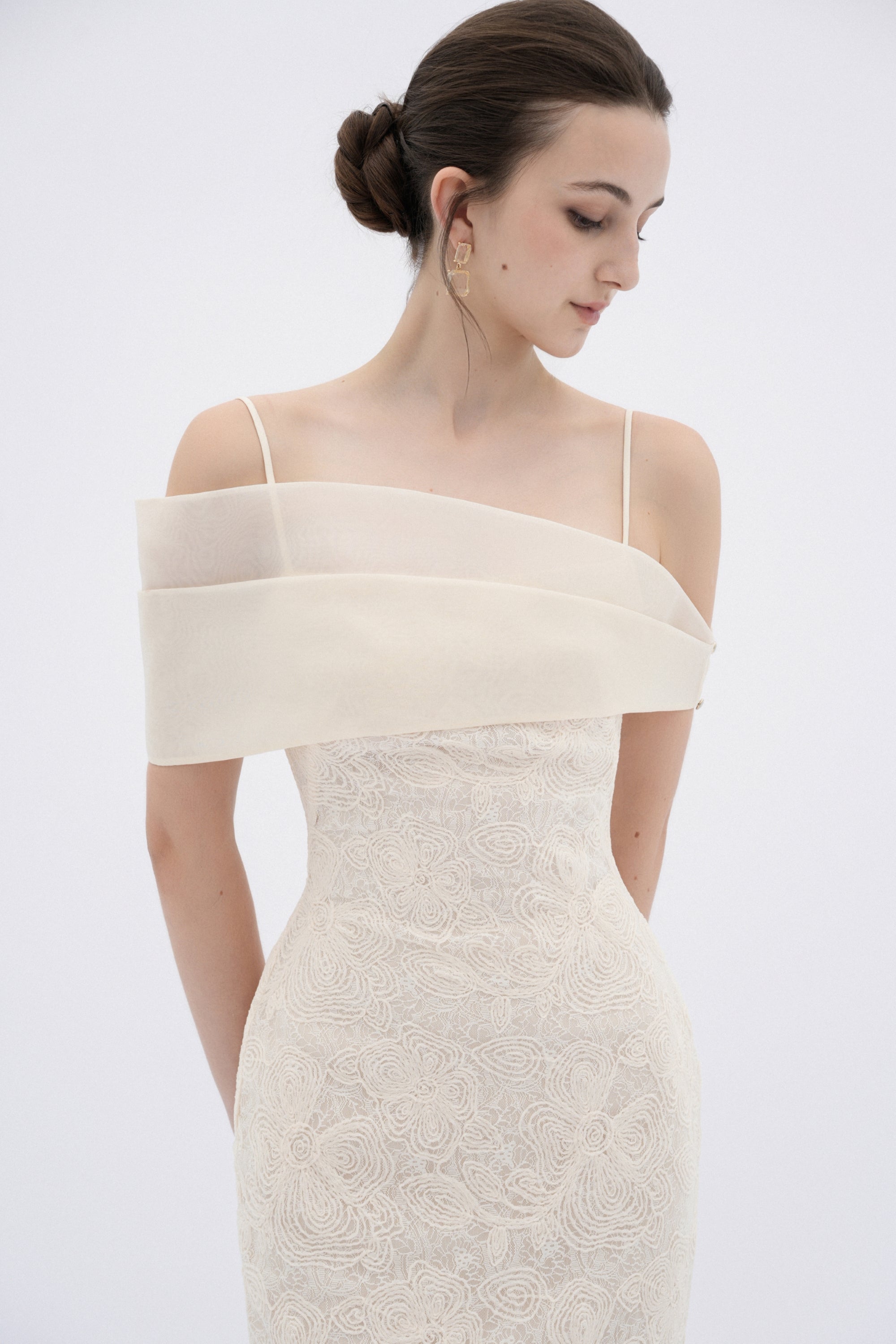 Eira Sheer Lace Midi Dress