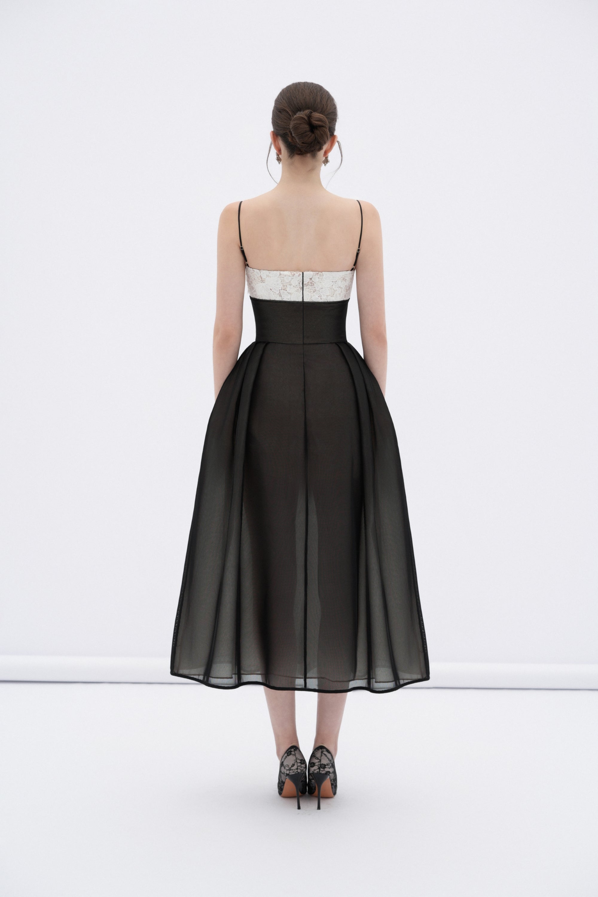 Vela Sheer Lace Midi Dress