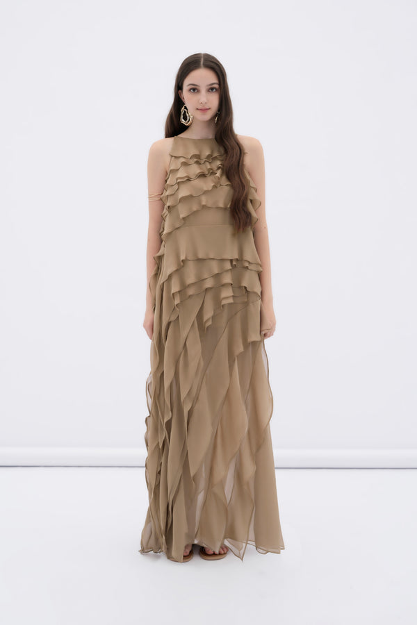 Brune Chiffon Layered Maxi Dress
