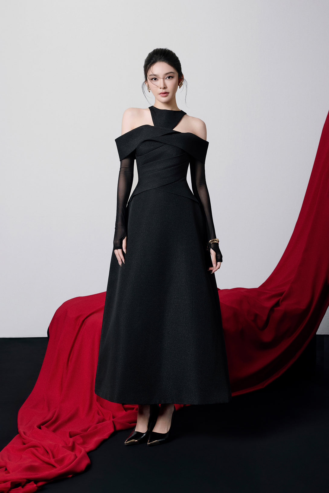 Calla High-Neck Cutout Midi Dress – DeNio Official Website | DeNio