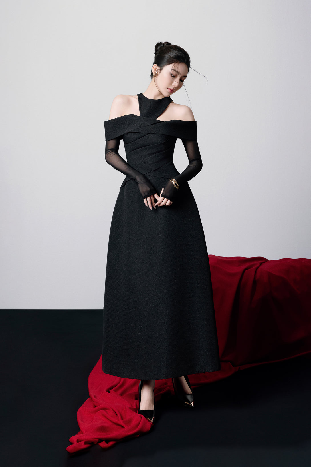 Calla High-Neck Cutout Midi Dress – DeNio Official Website | DeNio