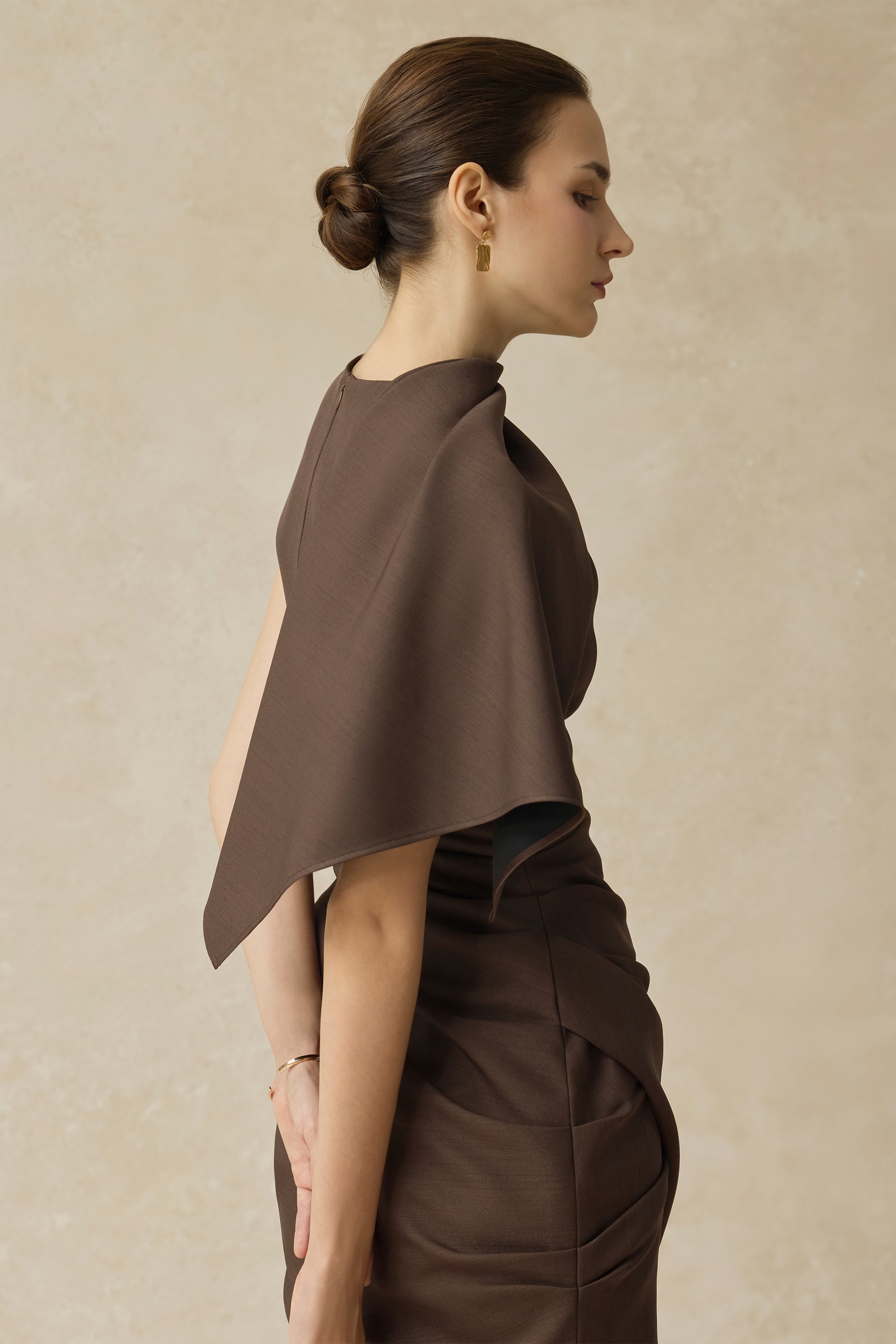 Lyrenia Asymmetric Draped Mini Dress