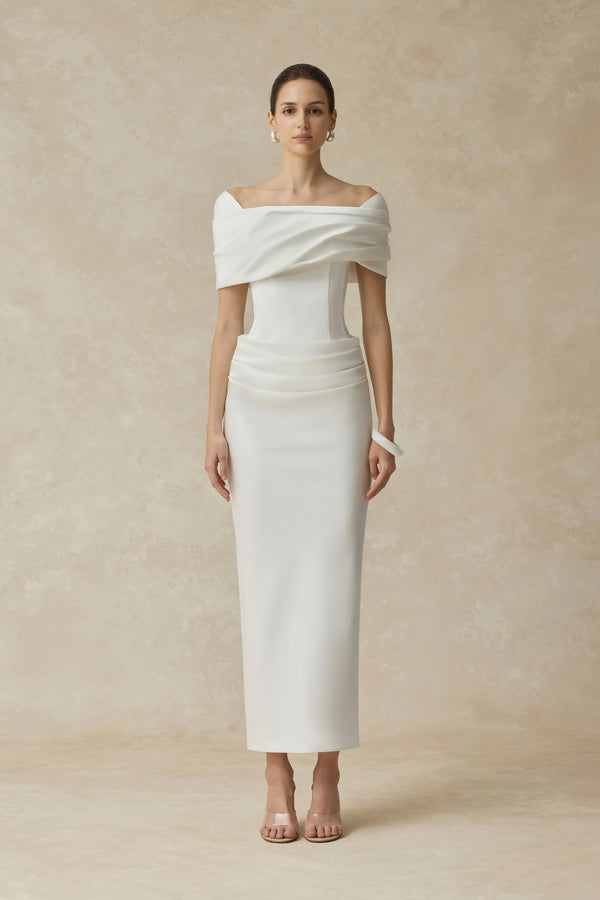 Solara Draped Midi Dress