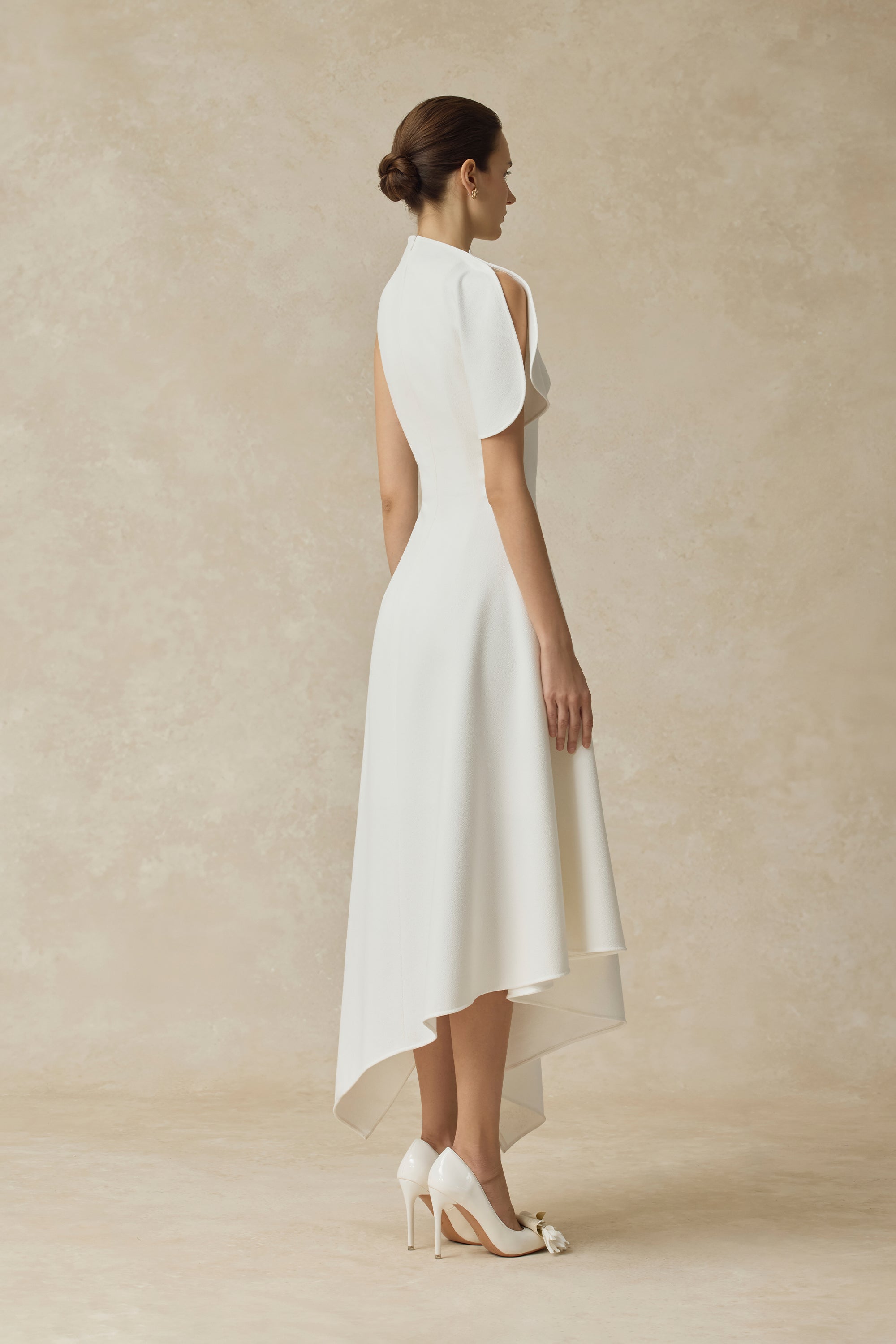 Cerelle Asymmetric Flared Midi Dress