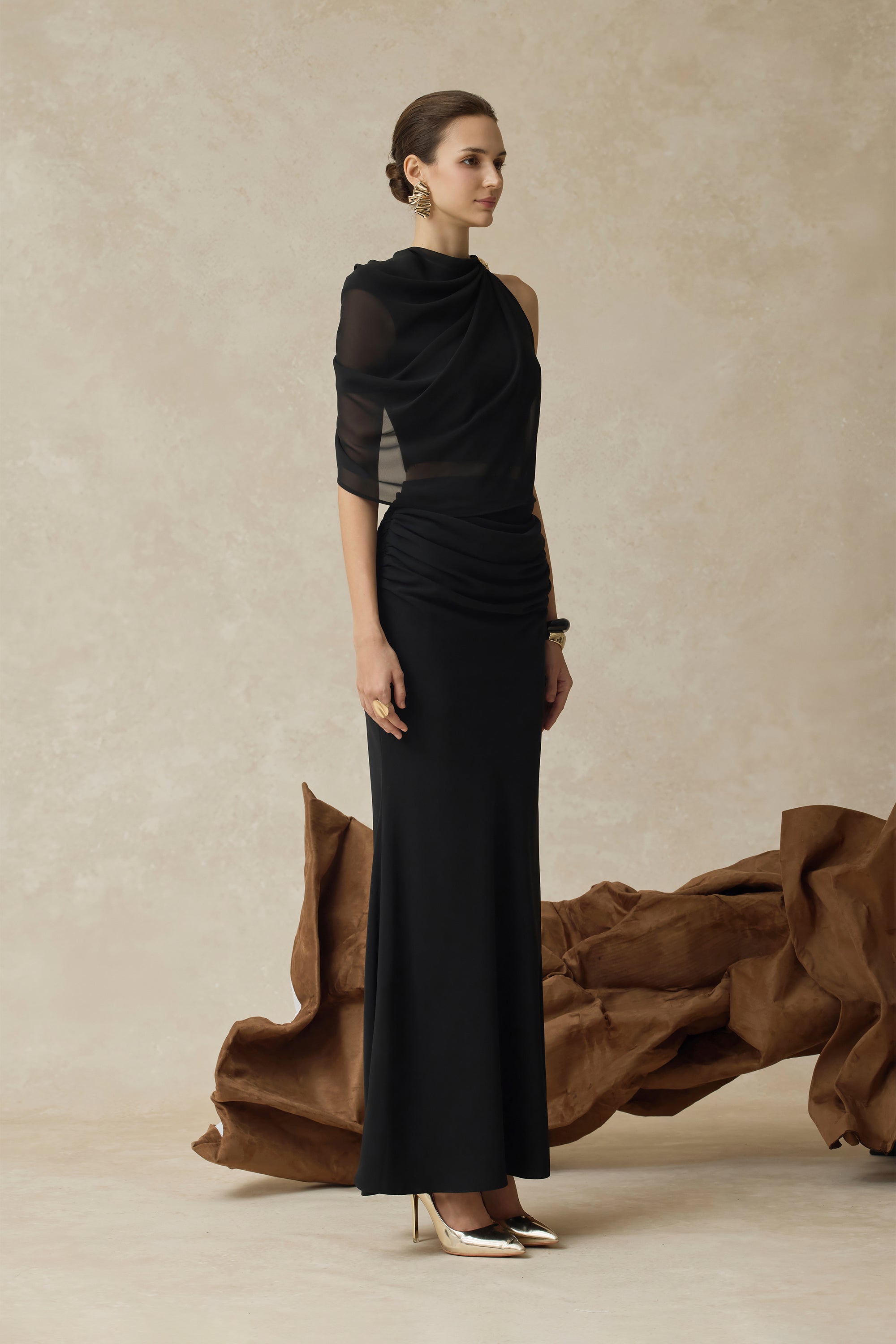 Averi nne-shoulder Draped Top