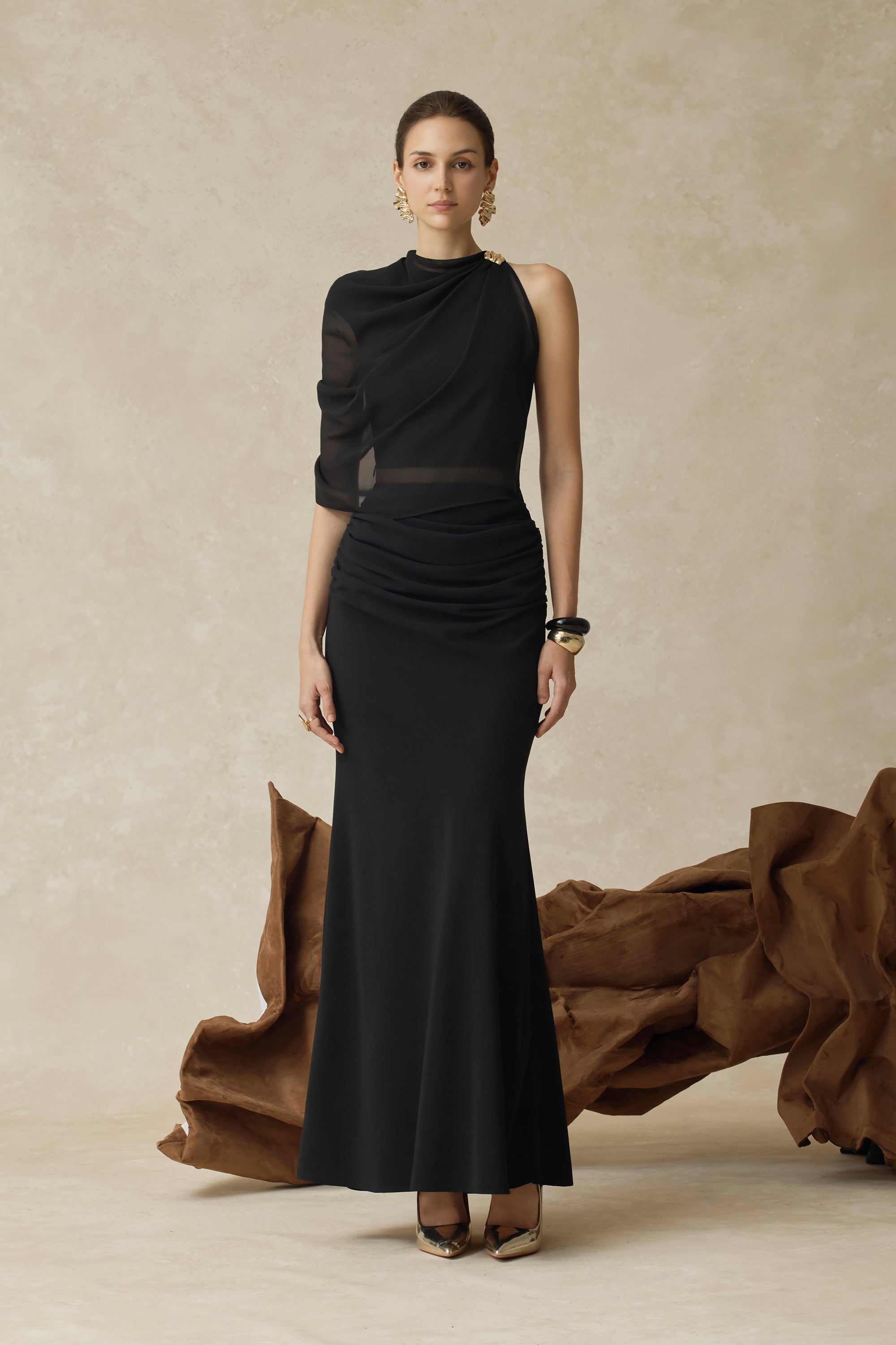Averi nne-shoulder Draped Top