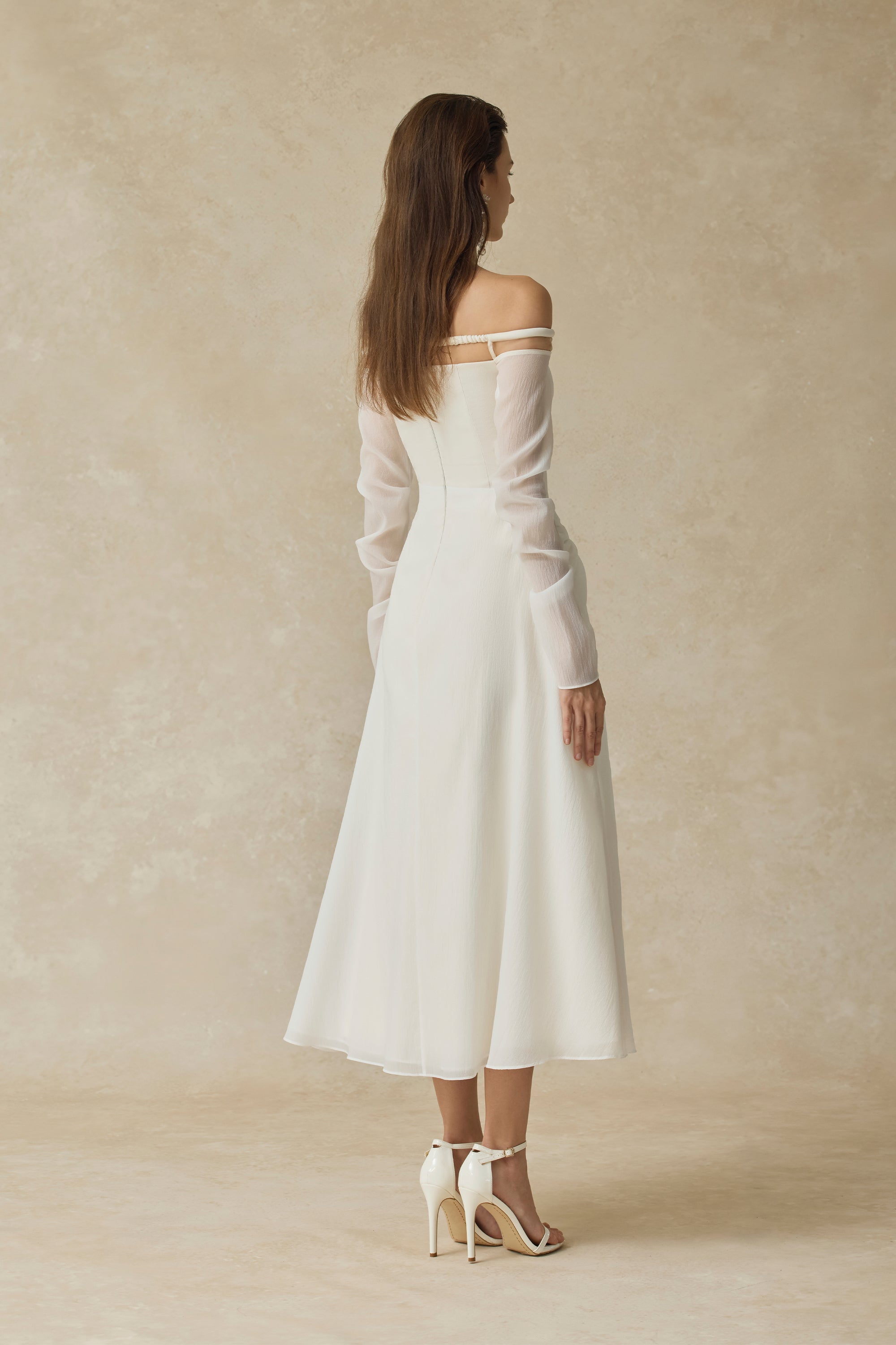 Velora Off-shoulder Midi Dress With Twisted Detail