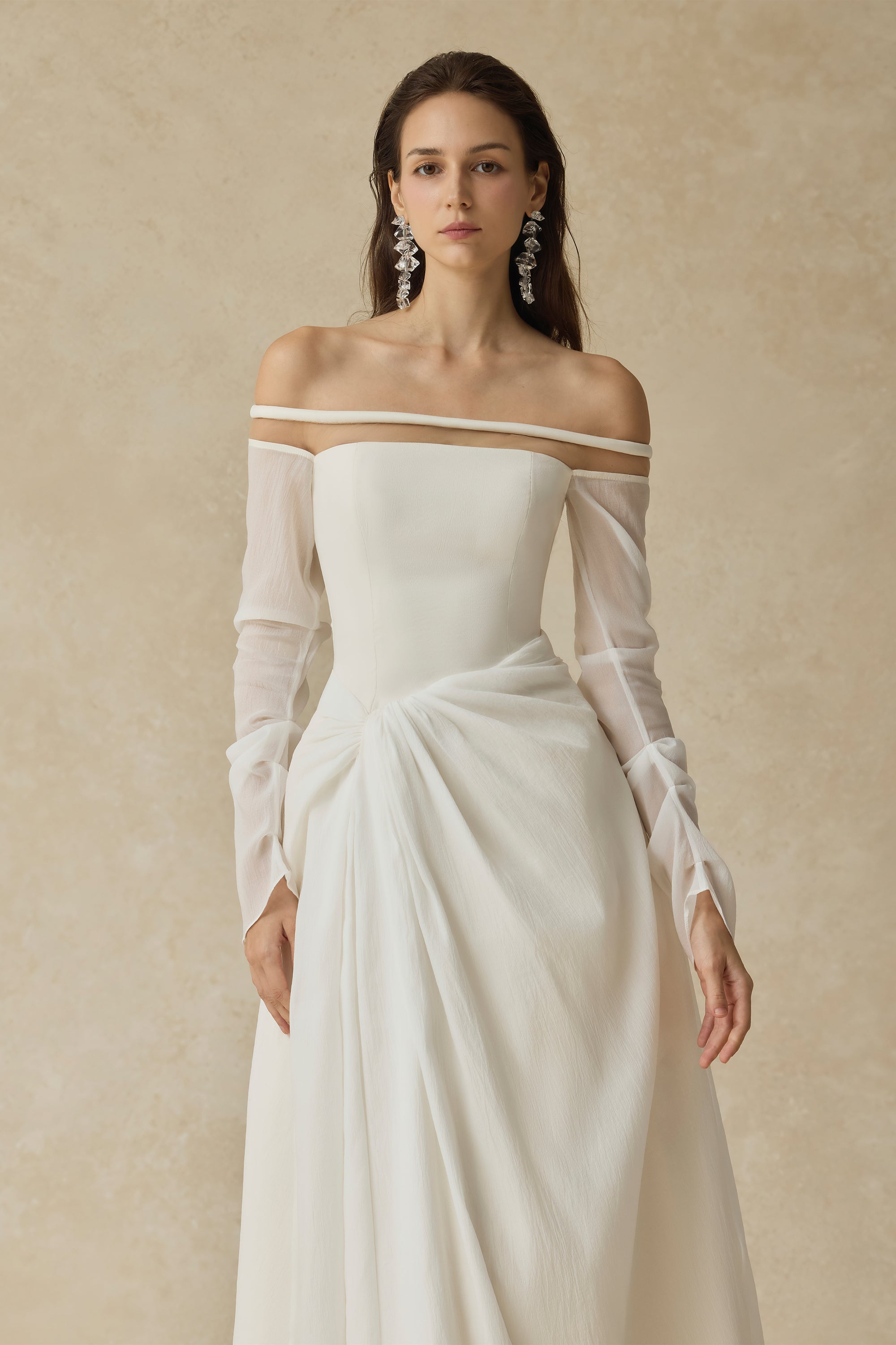 Velora Off-shoulder Midi Dress With Twisted Detail