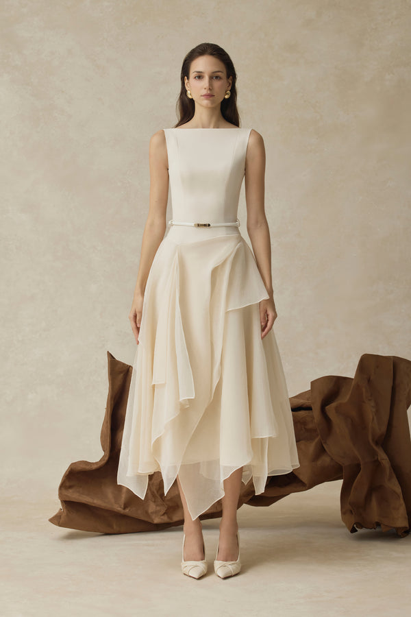 Seraphelle Layered A-line Midi Dress