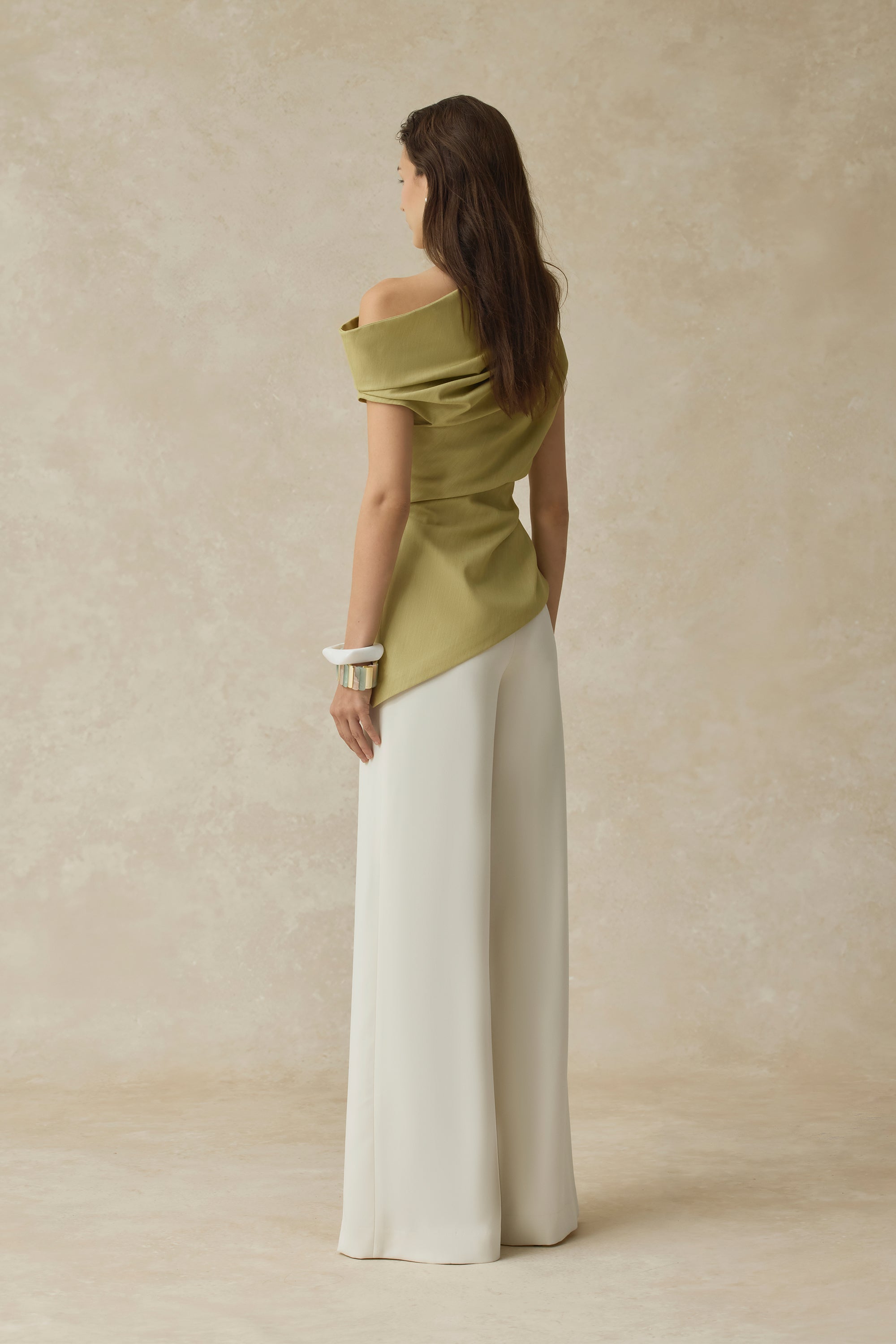Phoebe Asymmetrical One-shoulder Draped Top