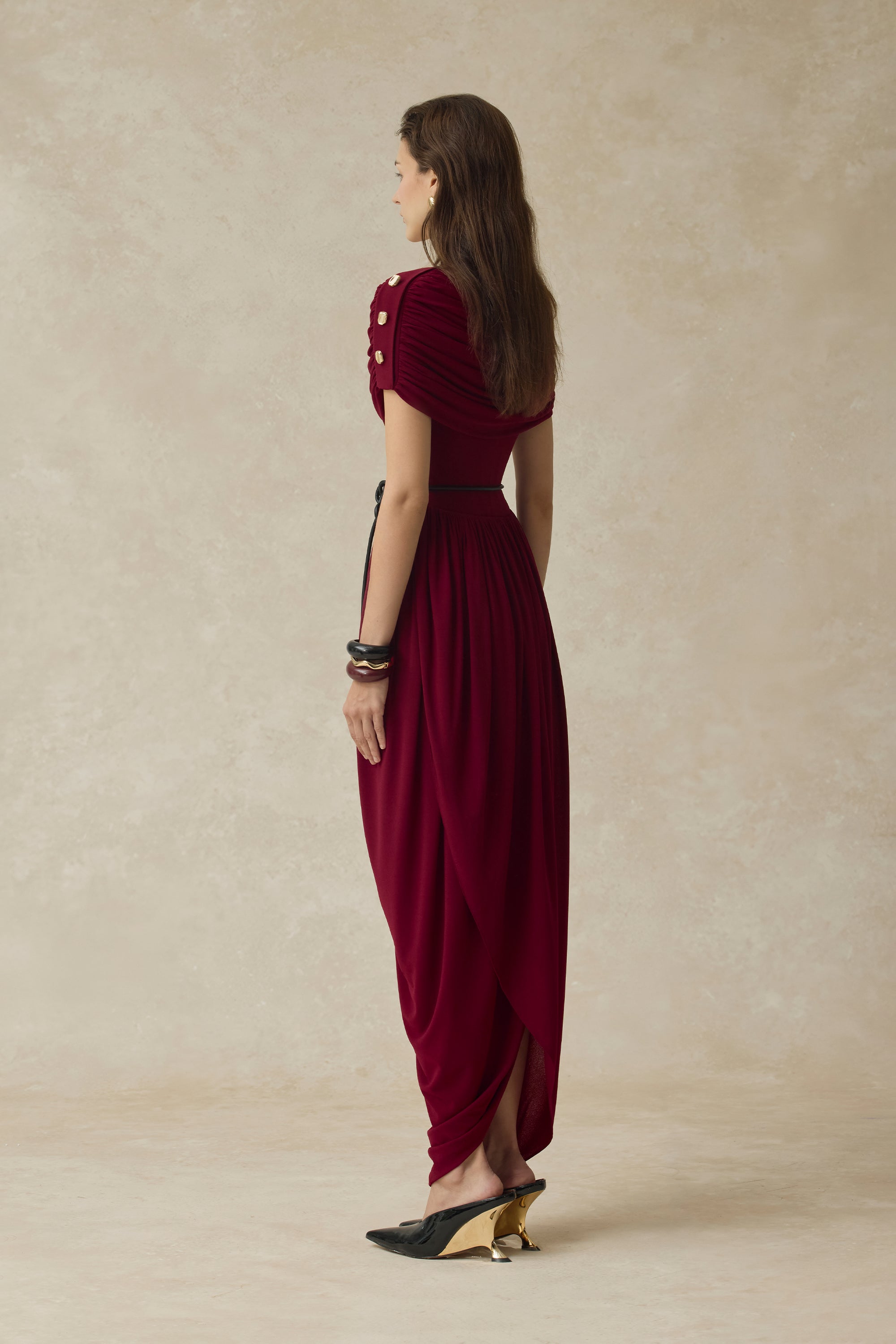 Elyra Ruched Midi Dress