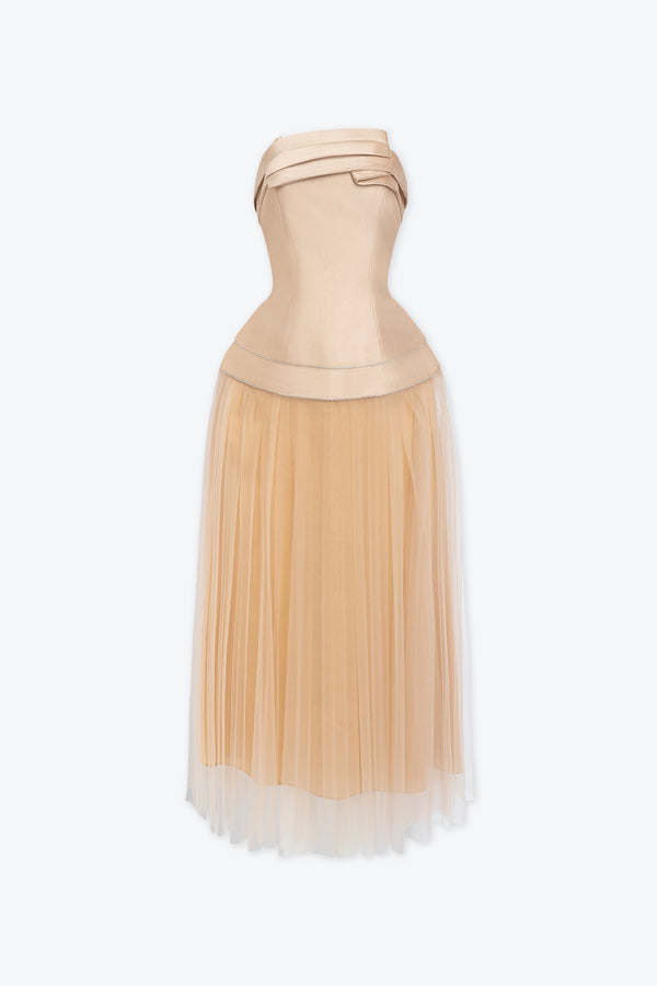 Nyla Draping Strapless Dress