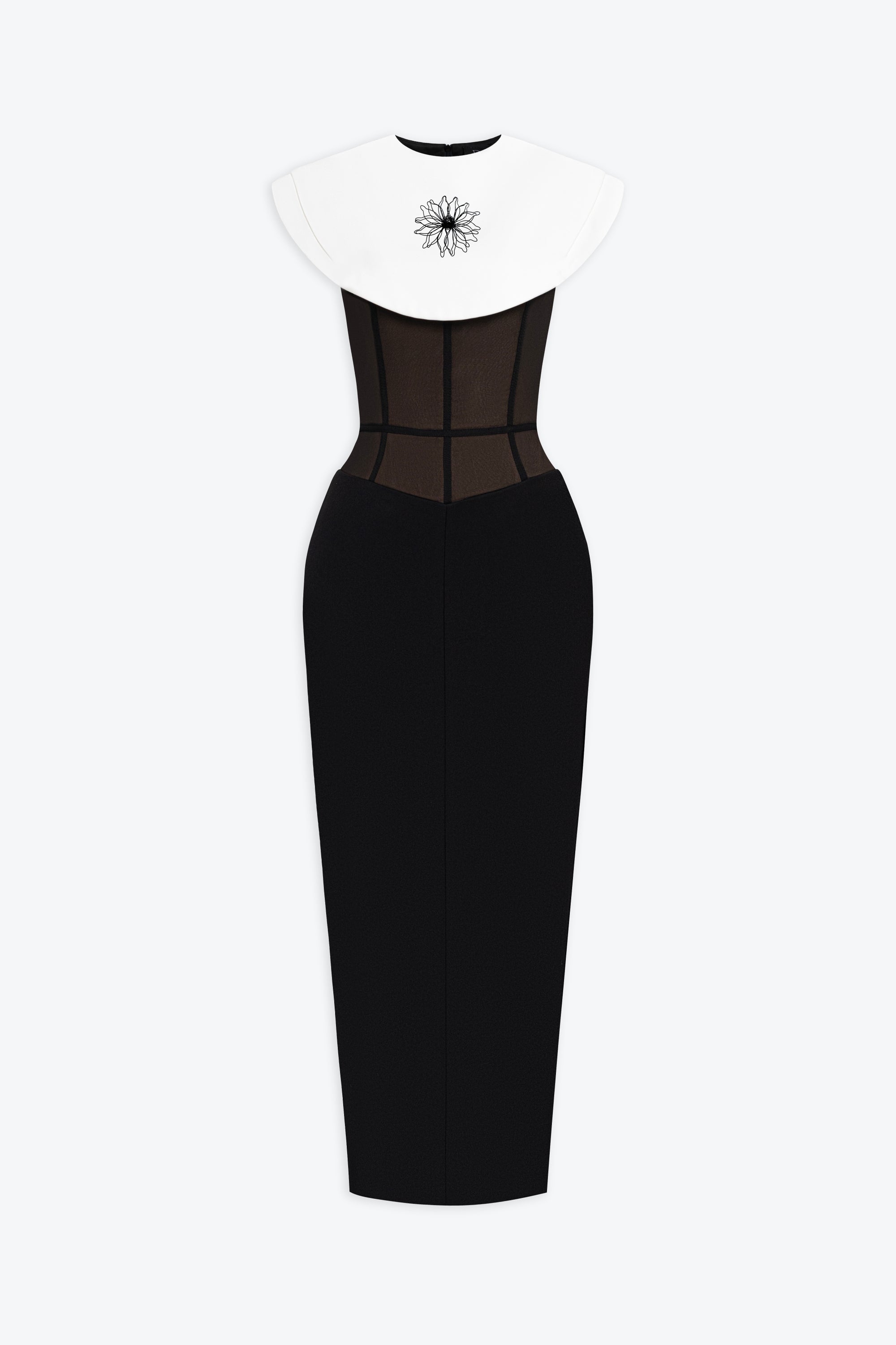 Lani Midi Dress With White Cape