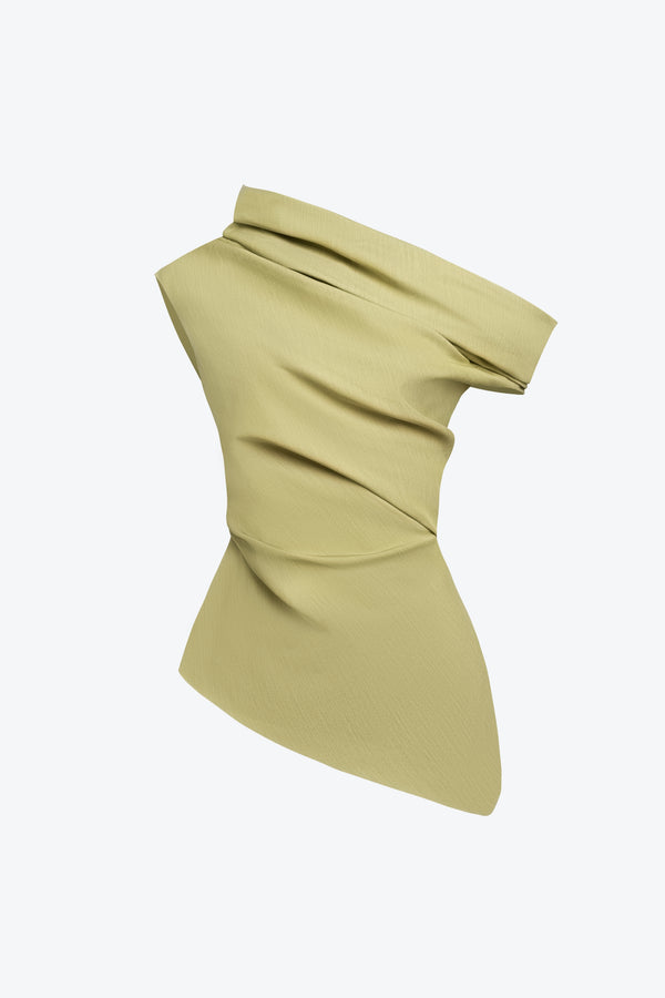 Phoebe Asymmetrical One-shoulder Draped Top