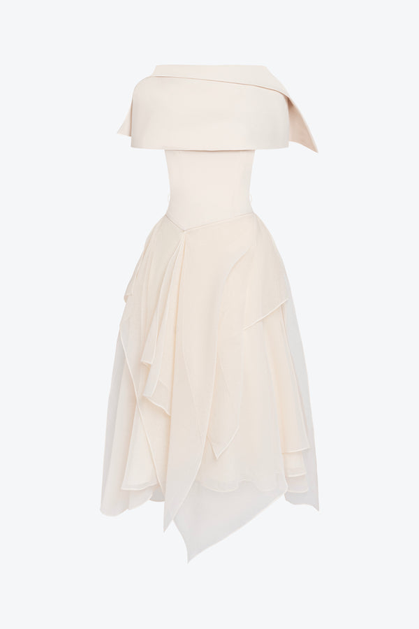 Seraphelle Layered A-line Midi Dress