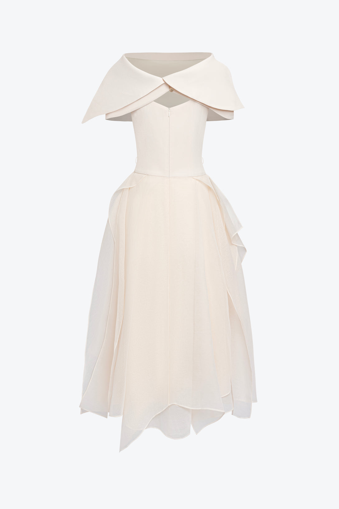 Seraphelle Layered A-line Midi Dress XL / Cream