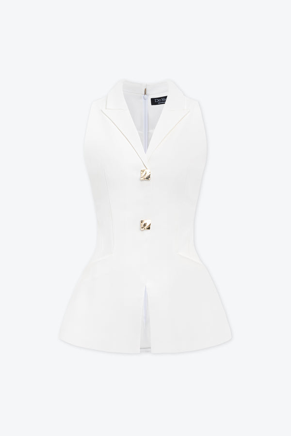 Daria K-lapel Sleeveless Top