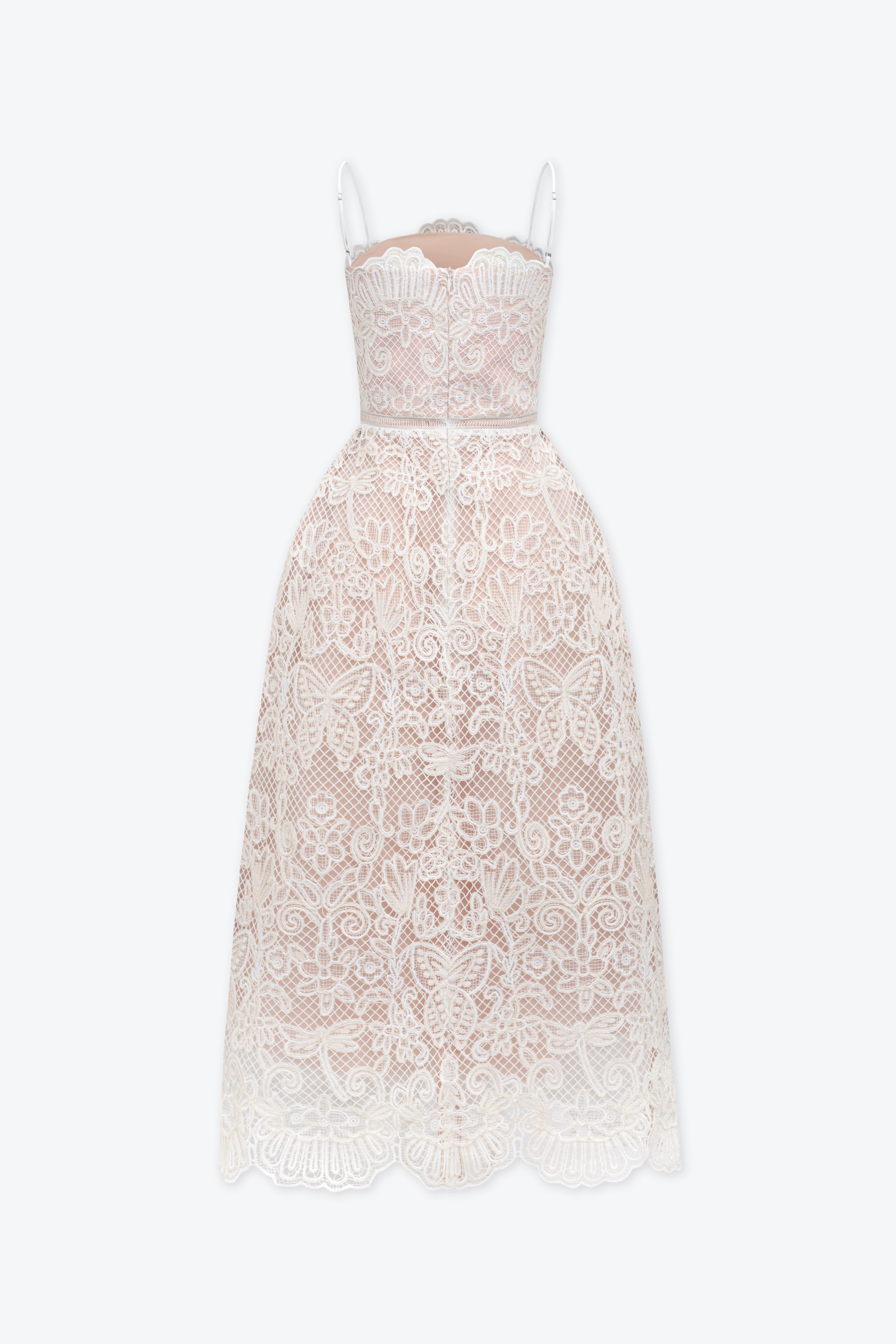 Gladys Butterfly Lace Midi Dress