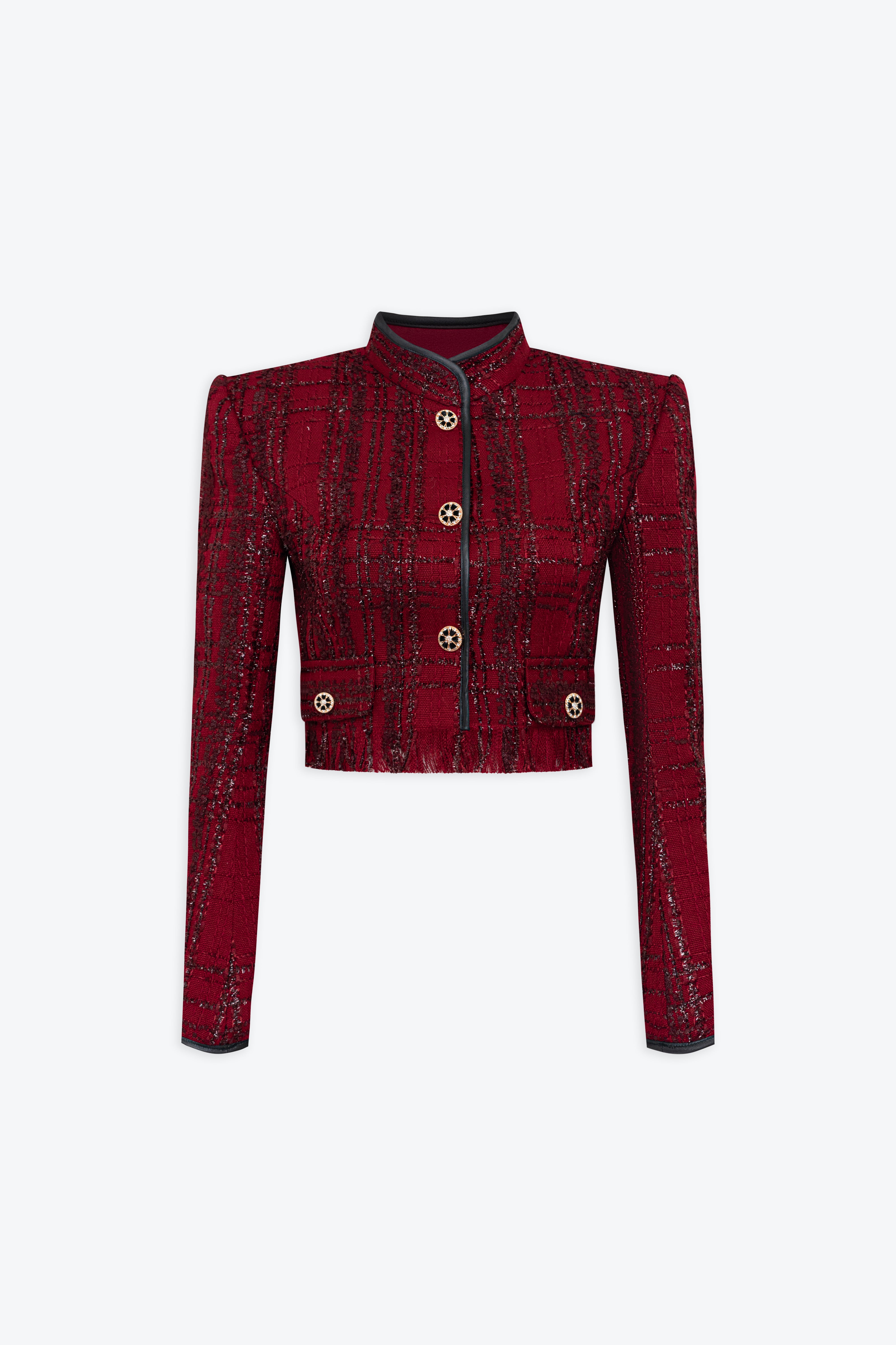 Elea High-neck Tweed Jacket