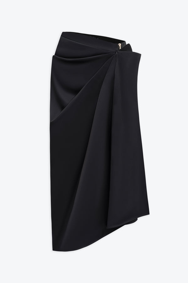 Yule Asymmetrical Drapping Midi Skirt