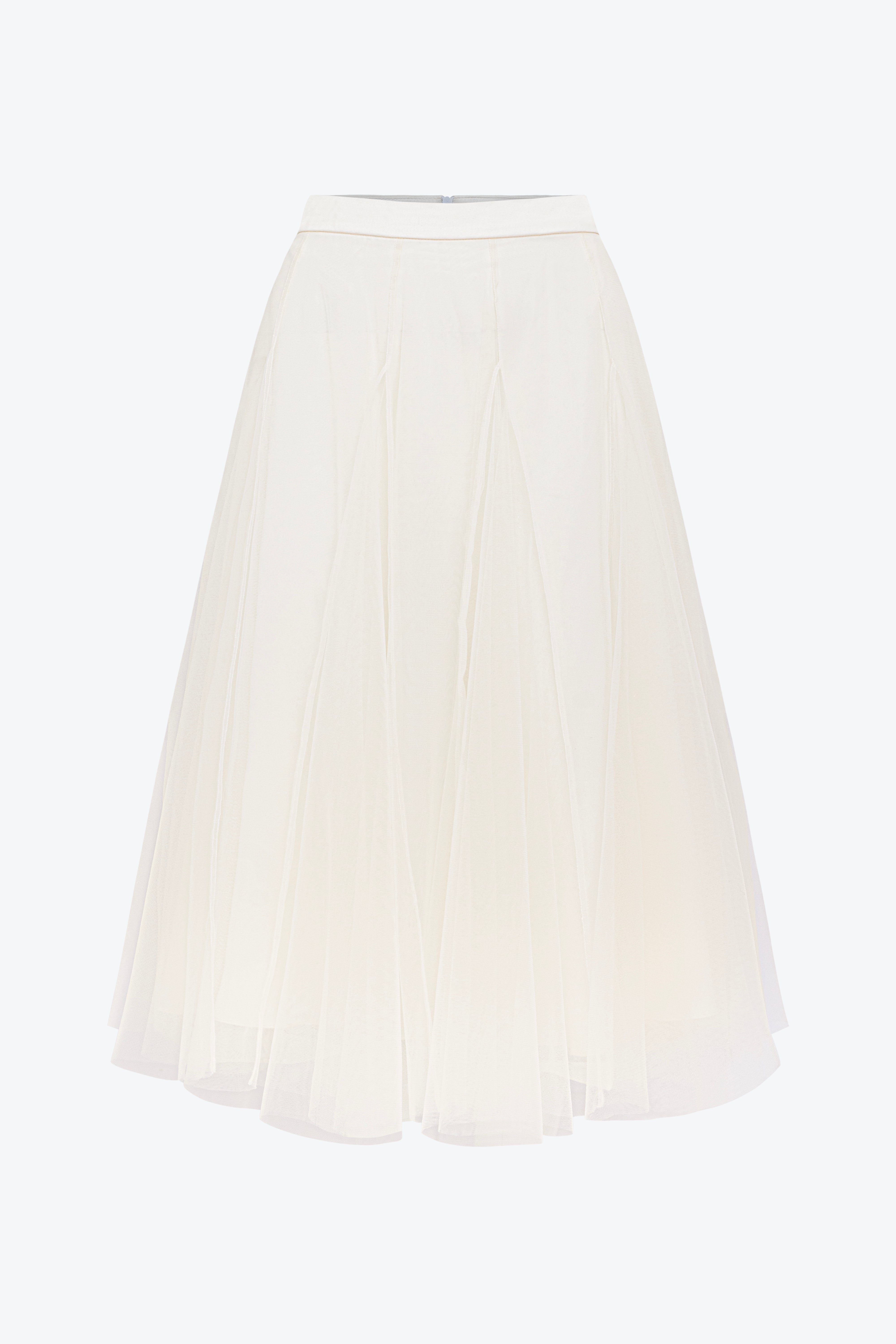 Sage Pleated Midi Skirt