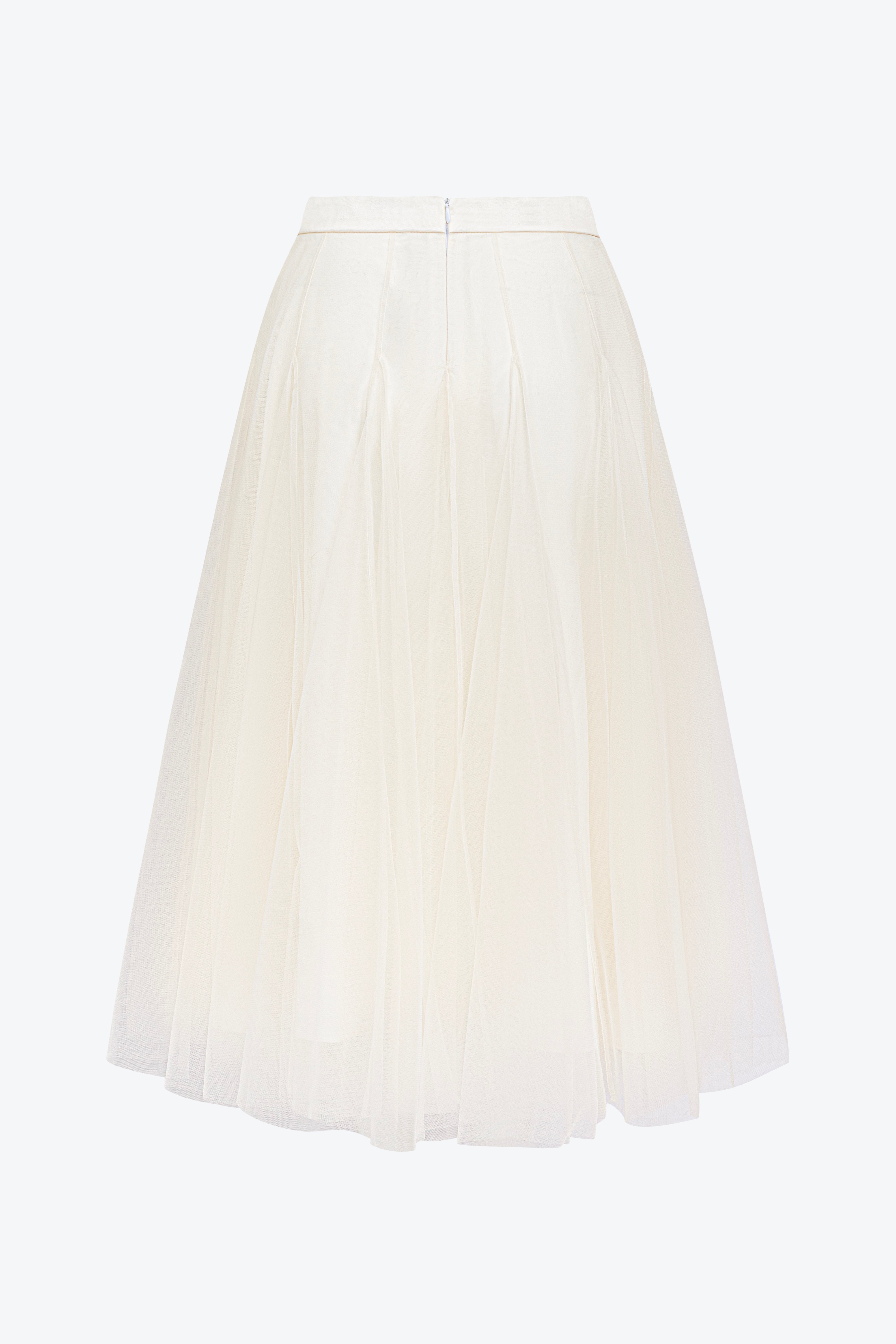 Sage Pleated Midi Skirt