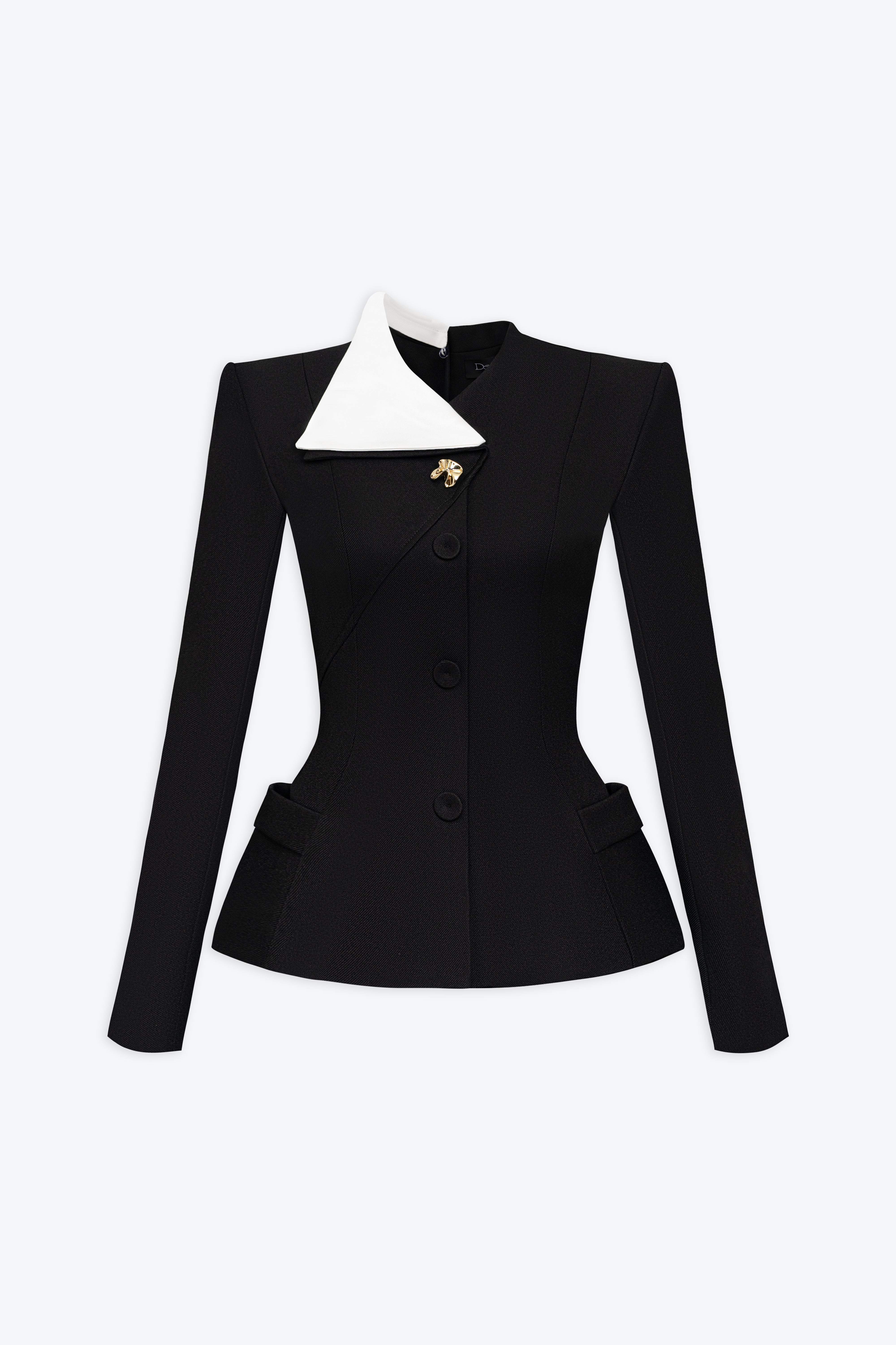 Naomie Flipped Neck Peplum Jacket