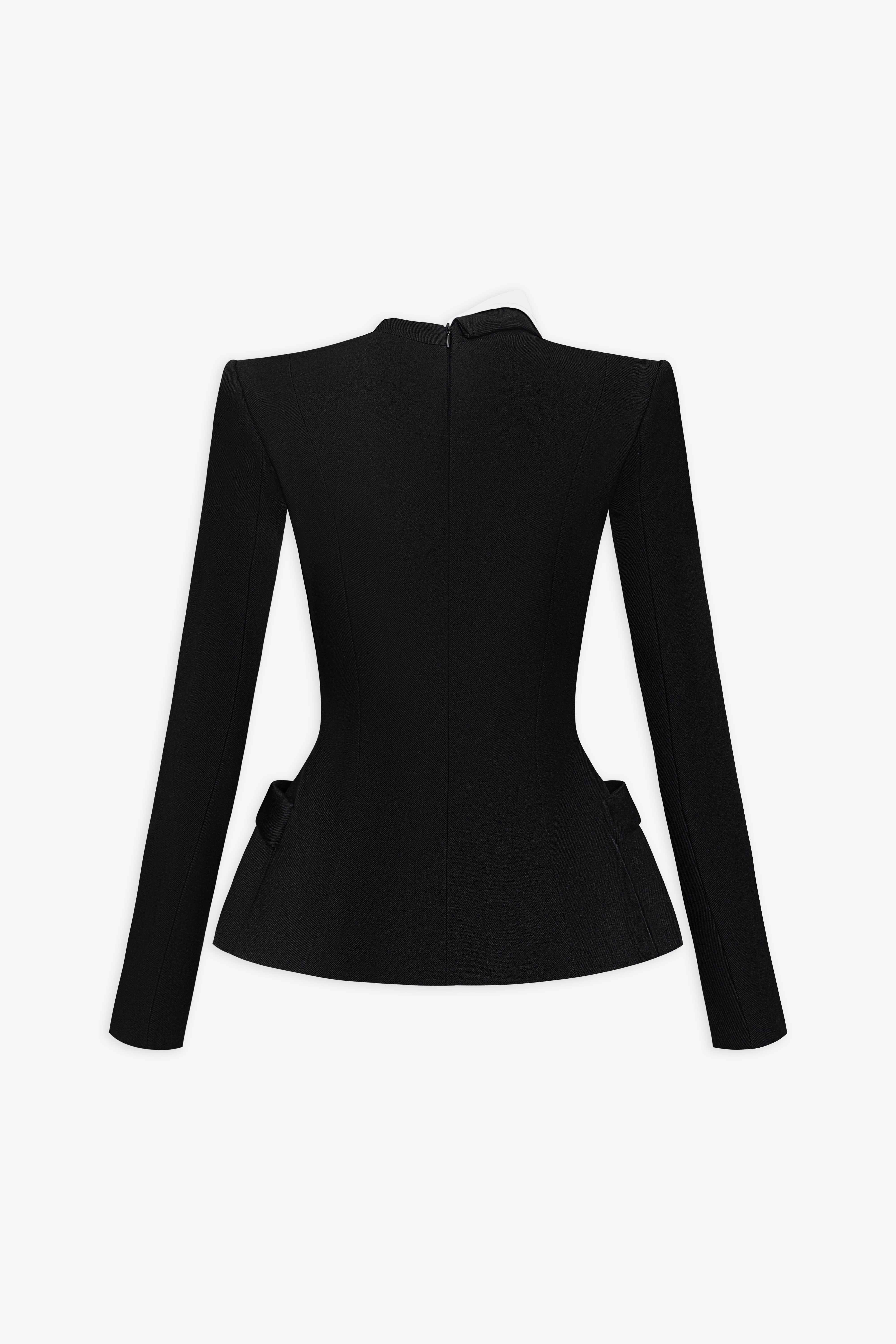 Naomie Flipped Neck Peplum Jacket