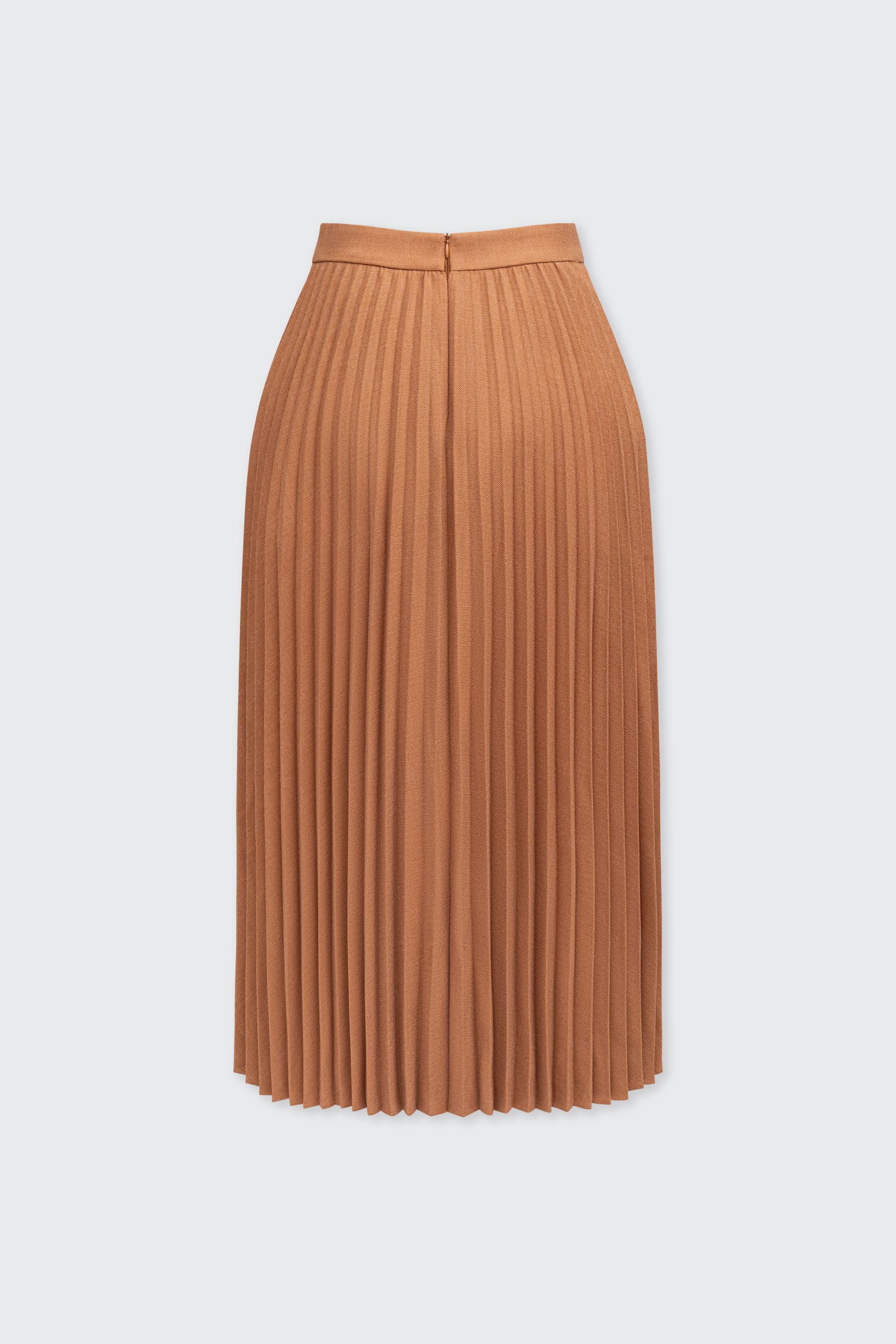 Molly Tweed Pleated Midi Skirt