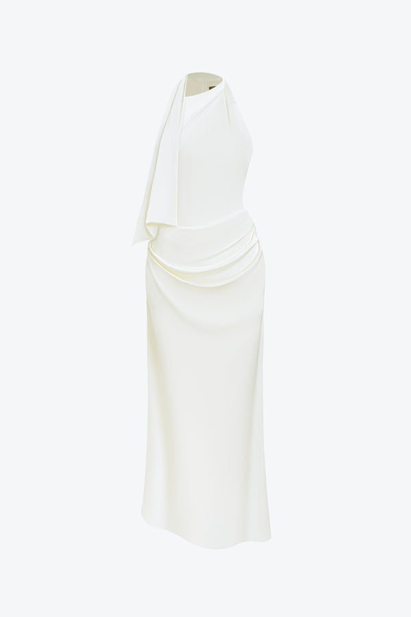 Brie Draped Halter Midi Dress