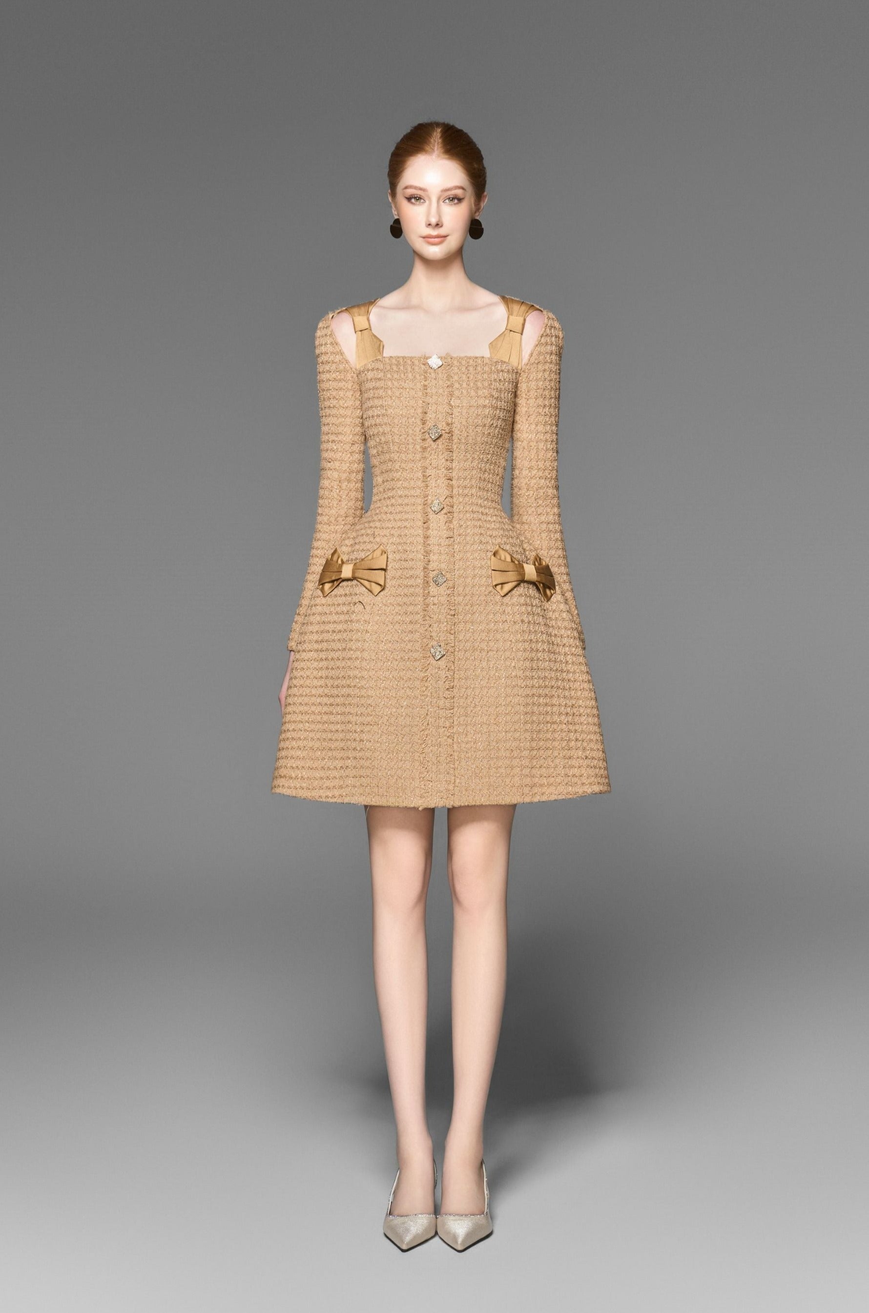 Coco Tweed Dress with Bows